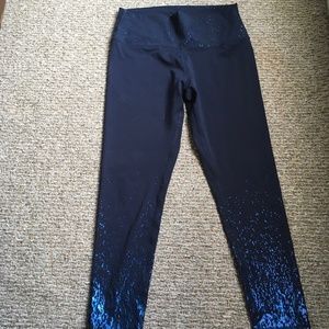 Blue Active Leggings with Cute Holographic Details